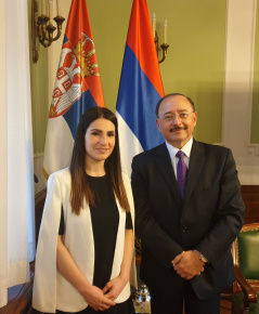 4 March 2020 The Head of the PFG with Mexico Ana Karadzic with Mexican Ambassador to Serbia Marco o García Blanco